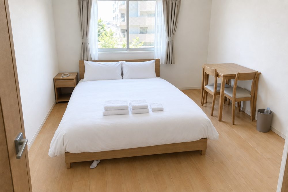 掃除のあとの部屋2。部屋1とほぼ同じに見える